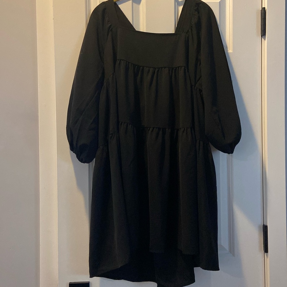Babydoll black minidress for summer